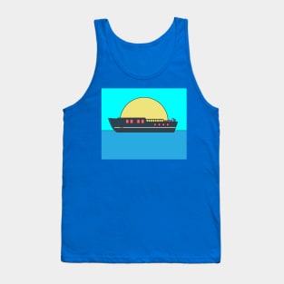 Ships In The Middle Of The Lake Ocean Tank Top